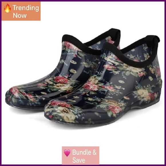 VEVOR Women Waterproof Ankle Rain Boots Women\'s Non-Slip Garden Shoes Size Available